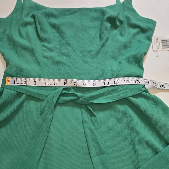 B. Smart Junior Spaghetti Strap Fit and Flare Dress Kelly Green NWT Siz3 13 Belt - Picture 7 of 11